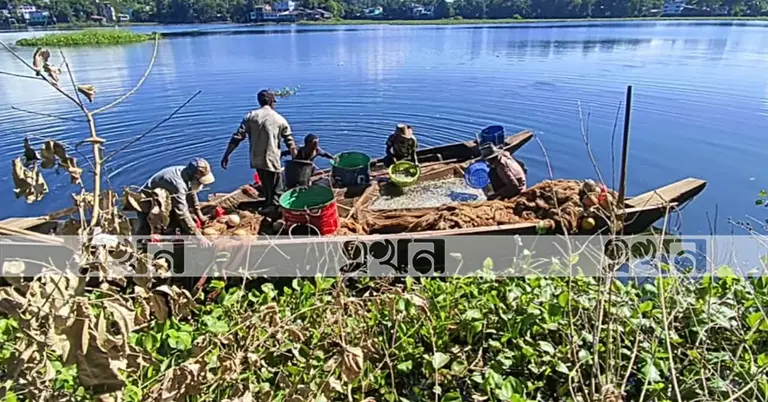 কাপ্তাই হ্রদে মাছ শিকার